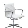 Aria Ribbed Medium Back Leather Swivel Meeting Chair - Image 3