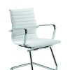 Aria Ribbed Medium Back Leather Swivel Meeting Chair - Image 4