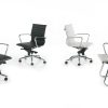 Aria Ribbed Medium Back Leather Swivel Meeting Chair - Image 5