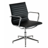 Aria Ribbed Medium Back Leather Swivel Meeting Chair