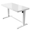OFR Height Adjustable Smart Desk in White with Glass Top