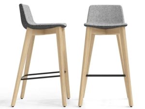 Twist & Sit High Stool with Wooden Leg Frame