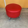Round Stool in Red Vinyl - Image 2