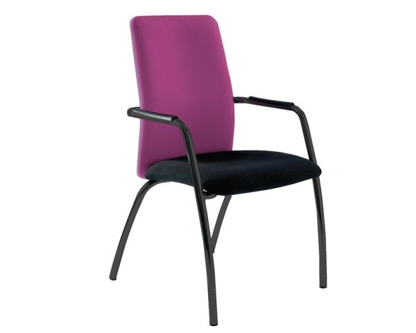 Breeze HB Meeting Chair with Black or chrome 4 Legged Frame - Image 3