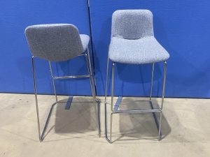 Bowcliffe High Stool with Light Grey Fabric Seat