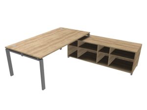 Astro Executive Desk with Open Cupboard Return