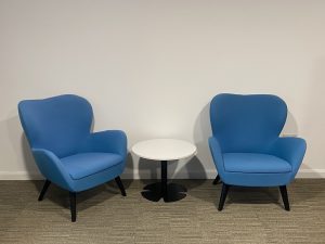 Pair of Reception Lounge Chairs in Blue
