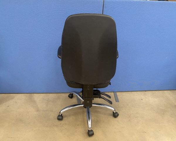 High Back Task Chair in Dark Grey with Adj. Arms - Image 4