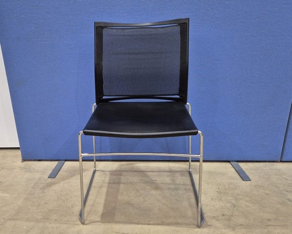 2 x Connection Mesh Back Meeting Chairs in Black - Image 2