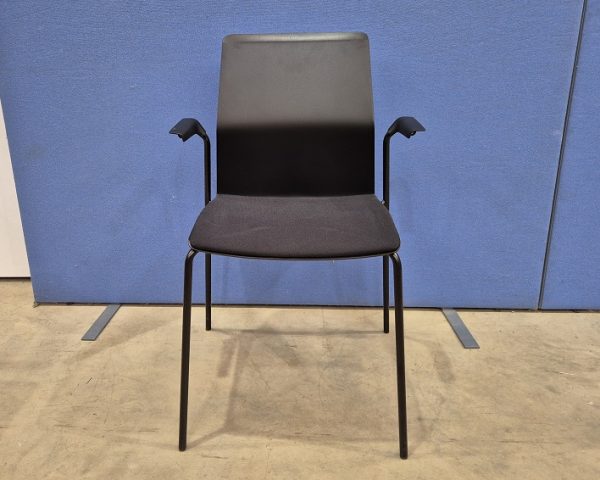 Kinnarps Armchairs with Black Fabric Seat & Arms - Set of 4 - Image 3