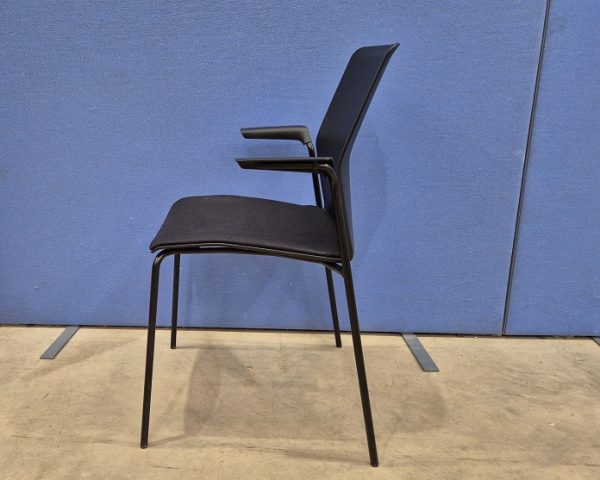 Kinnarps Armchairs with Black Fabric Seat & Arms - Set of 4 - Image 4