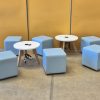 Johansson Light Blue Vinyl Leather Stools