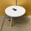 White Round Coffee Table with Power Module