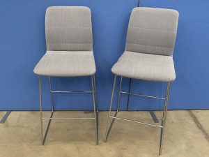Boss Design Aaron Barstools in a Grey Fabric - Pair