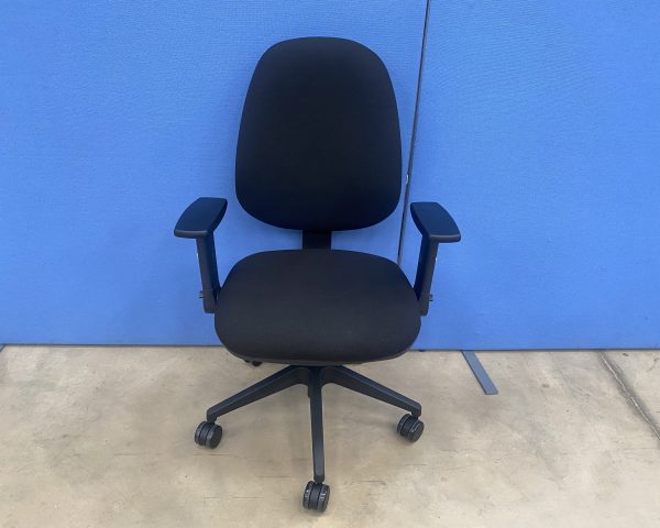 OFR High Back Ergonomic Chair in Black with Adj. Arms - Image 2
