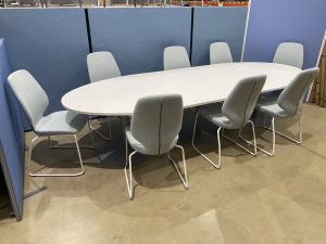 Boardroom Table in White with 8 Kinnarps Chairs