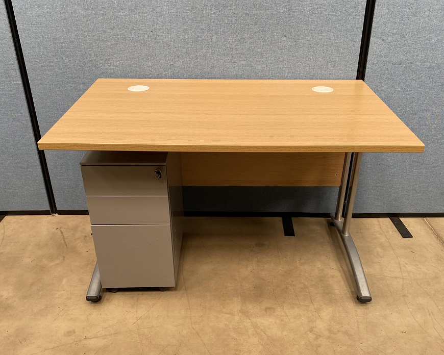 Used Rectangle Desk with Drawers - L1200xD800mm