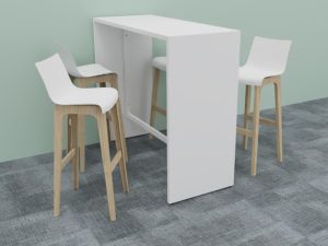 Detente High Rectangle Table in White