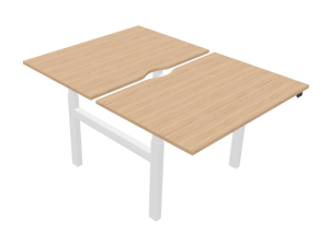 B-Active Electric Adjustable Desk - 2 Person - Scallop Cutout